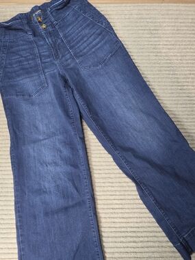 Liverpool Wide Leg Jeans Women's 30x30 Blue Summit Lake High Rise Double Button